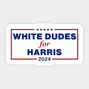 White-Dudes-For-Harris Sticker